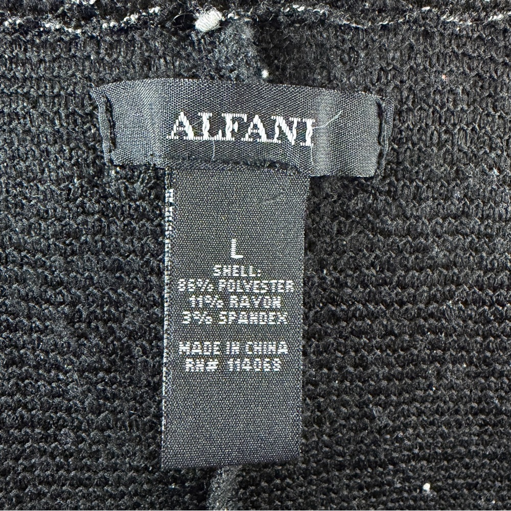 ALFANI Black/White Sequined Knit Top 106 - Picture 4 of 9